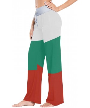 Bottoms Women Jersey Pajama Pants Drawstring Loose Palazzo Lounge Pants Sleepwear - Bulgarian Flag - CO1902MYR2L