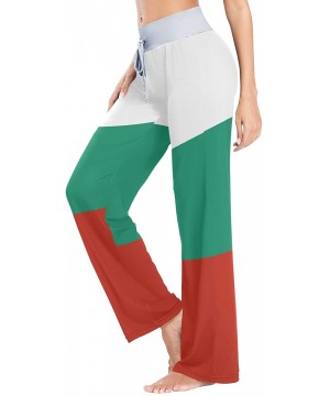 Bottoms Women Jersey Pajama Pants Drawstring Loose Palazzo Lounge Pants Sleepwear - Bulgarian Flag - CO1902MYR2L