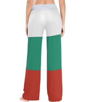 Bottoms Women Jersey Pajama Pants Drawstring Loose Palazzo Lounge Pants Sleepwear - Bulgarian Flag - CO1902MYR2L