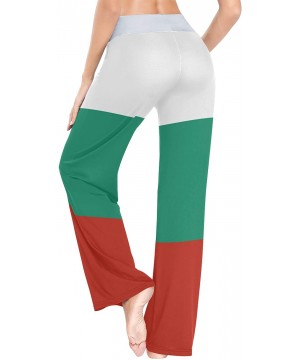 Bottoms Women Jersey Pajama Pants Drawstring Loose Palazzo Lounge Pants Sleepwear - Bulgarian Flag - CO1902MYR2L