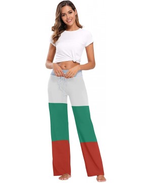 Bottoms Women Jersey Pajama Pants Drawstring Loose Palazzo Lounge Pants Sleepwear - Bulgarian Flag - CO1902MYR2L