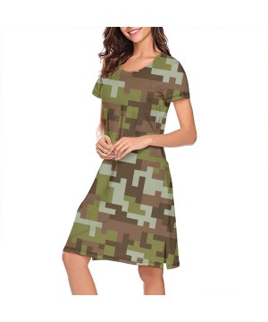 Nightgowns & Sleepshirts Women's Army Millitary Desert Camo Short Sleeve Nightgown Soft Sleeping Shirts Loungewear Nightshirt...