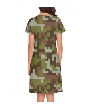 Nightgowns & Sleepshirts Women's Army Millitary Desert Camo Short Sleeve Nightgown Soft Sleeping Shirts Loungewear Nightshirt...