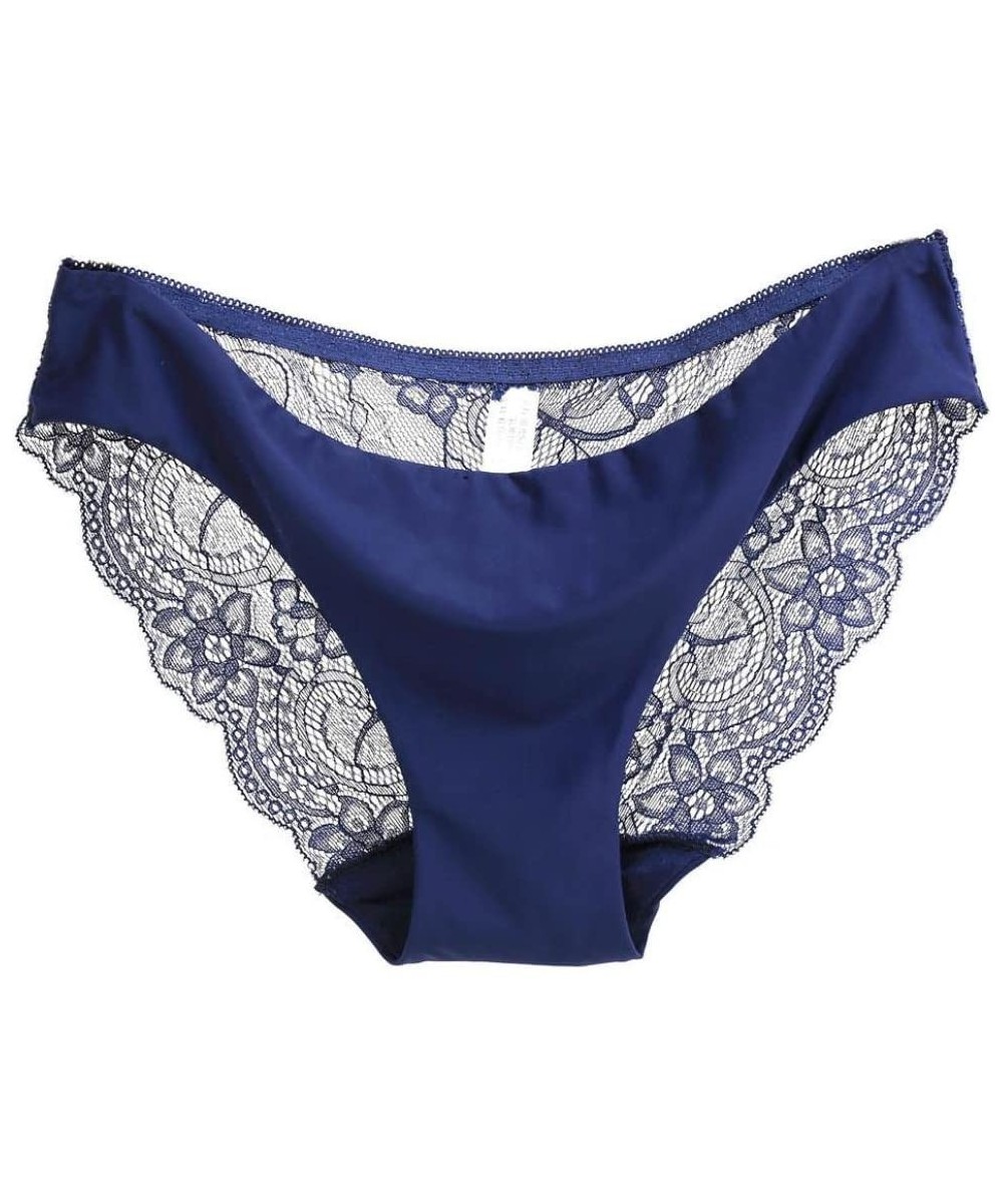 Panties Women Seamless Cotton Lace Underwear- Witspace Ladies Briefs Panties-Extended Size Breathable Comfortable (Blue- XL) ...