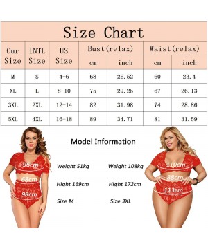 Bras Women Lace Bra and Panty Set Plus Size High Waist 2 Piece Lingerie Set M-5XL - Red - CQ18RML2TRC