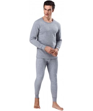 Thermal Underwear Men's Thermal Underwear Set- Fleece Lined Long Johns- Winter Base Layer Top & Bottom Sets for Men - Dark Gr...