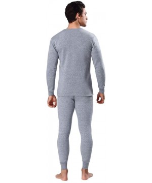 Thermal Underwear Men's Thermal Underwear Set- Fleece Lined Long Johns- Winter Base Layer Top & Bottom Sets for Men - Dark Gr...