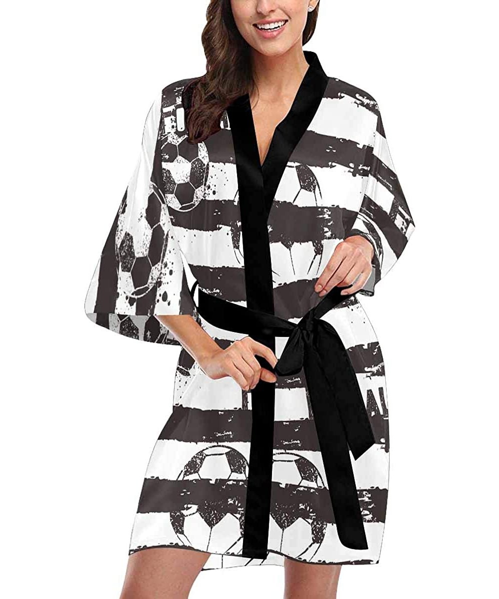 Robes Custom High Speed Tennis Ball Women Kimono Robes Beach Cover Up for Parties Wedding (XS-2XL) - Multi 4 - CQ194WYMZ9U