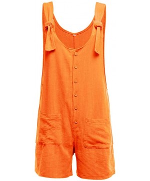 Nightgowns & Sleepshirts 2020 Summer Women Casual Loose Button Pocket Jumsuit Cotton and Linen Vintage Shift Spaghetti-Strap ...