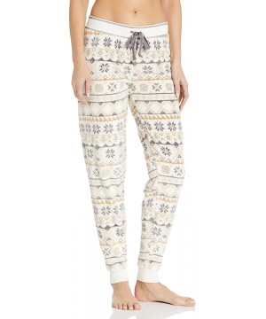 Bottoms Women's Cozy Lounge Sleepwear Jogger - Ivory - C01869DHUWS