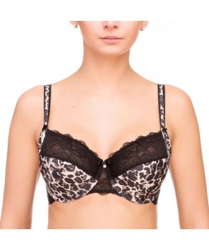 Bras Semi Sheer Full Figure Leopard Print Bra - Black - CA17XMOUKZL