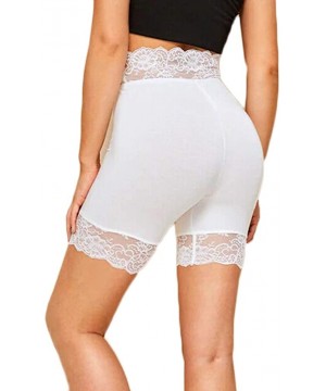 Bottoms Women Lingerie Snip-it Satin Lace Pettipants Half Slips Bloomers Shorts - White-1 - C118XKT9L2S