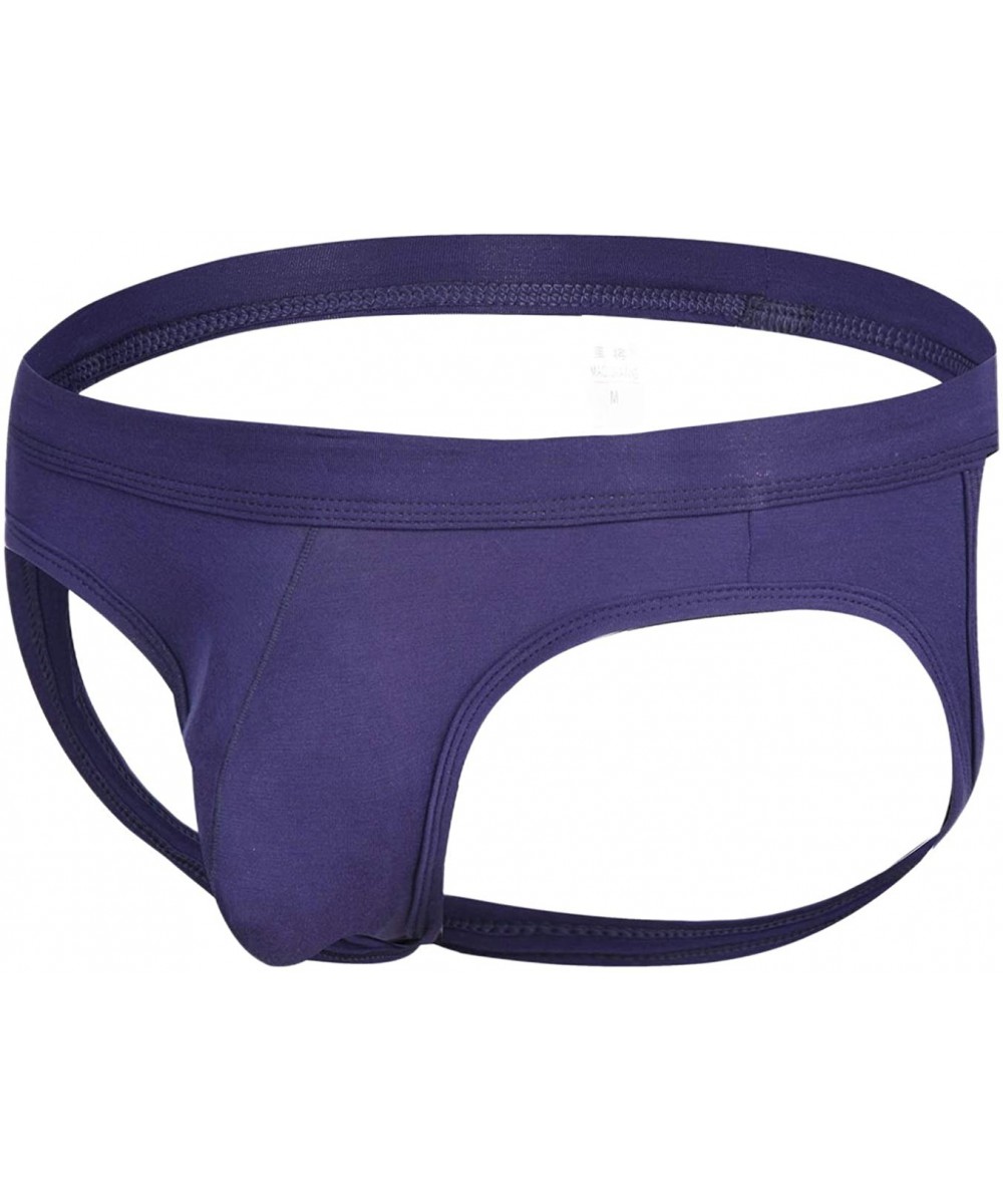 G-Strings & Thongs Hot Men's Jockstrap Thong Underwear Mens Underwear Showing Off Bubble Butt - Sapphire - CM199U6KOS6