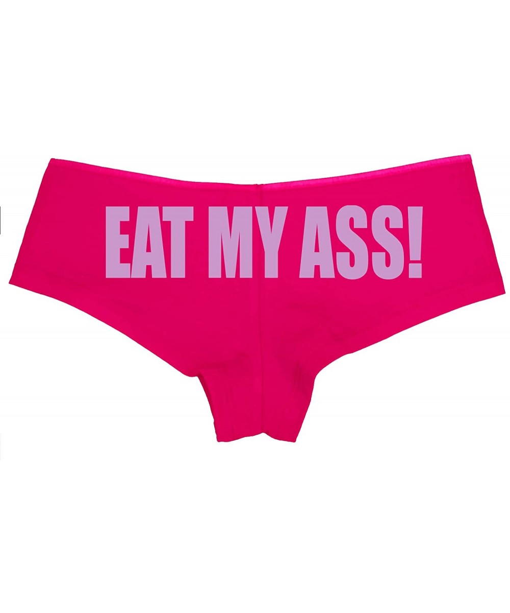 Panties Eat My Ass Oral Anal Slut Boyshort Panties Underwear Pink - Lavender - CR18LTL5GM4