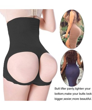 Shapewear Women High Waist Cincher Girdle Tummy Slimmer Sexy Thong Panty Shapewear - Black (Hip Abundant) - C0186O0EMQK