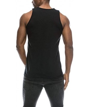 Undershirts Male Lamb of God 100% Cotton Leisure Sleeveless Tank T-Shirts - Black - CC197TNS3SG