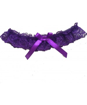 Garters & Garter Belts 2019 Sexy Lace Wedding Garters for Bride with Bow Party Prom Leg Garter - Purple - CY18G3CNURO