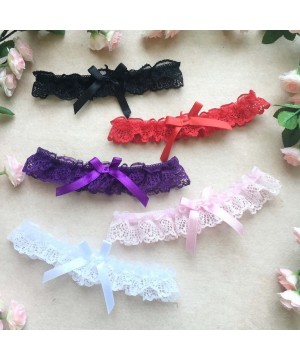 Garters & Garter Belts 2019 Sexy Lace Wedding Garters for Bride with Bow Party Prom Leg Garter - Purple - CY18G3CNURO