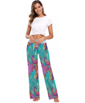 Bottoms Womens Pajama Lounge Pants Flowers Pattern Purple Fish Cute Wide Leg Casual Palazzo Pj Sleep Pants Girls Amazing 1 - ...