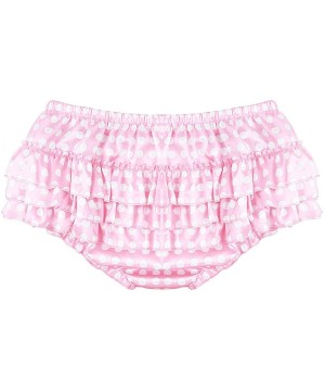 Briefs Mens Sissy Crossdress Lingerie Underwear Satin Ruffled Tiered Skirted Panties Briefs - Pink Polk Dot - C119DRTZ0U5