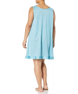 Nightgowns & Sleepshirts Women's Plus Size Sleeveless Knee Length Nightgown - Ocean Haze - CJ18Y8EATAS