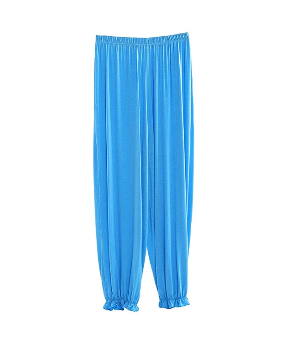 Bottoms Women's Ruffle Hem Lounge Pajama Pants - Lake Blue - C71945KHQWX