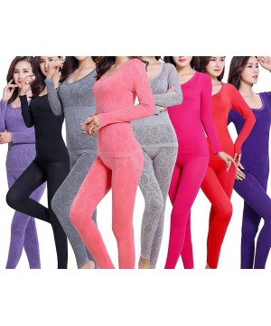 Thermal Underwear Women Thermal Underwear Winter Long for Female Warm Thermal Set Seamless Body Suit Warm Ladies Tops+Pants -...