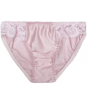 Panties Women Pure Mulberry Silk Panties Strech Waist Briefs Soft Underwear - Light Pink - CC18LZK9L5R