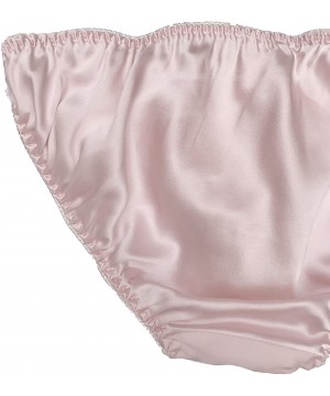 Panties Women Pure Mulberry Silk Panties Strech Waist Briefs Soft Underwear - Light Pink - CC18LZK9L5R