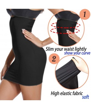 Shapewear Half Slips for Women Under Dresses Shapewear Slip Seamless High Waist Slip Tummy Control Skirt Shapewear - Black1 -...