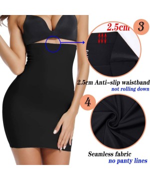 Shapewear Half Slips for Women Under Dresses Shapewear Slip Seamless High Waist Slip Tummy Control Skirt Shapewear - Black1 -...