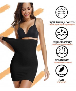 Shapewear Half Slips for Women Under Dresses Shapewear Slip Seamless High Waist Slip Tummy Control Skirt Shapewear - Black1 -...