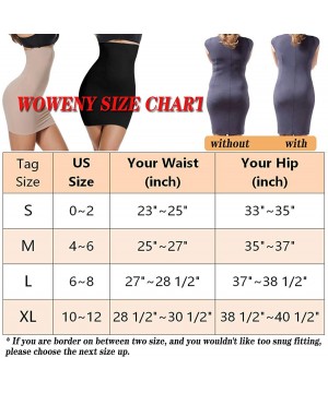 Shapewear Half Slips for Women Under Dresses Shapewear Slip Seamless High Waist Slip Tummy Control Skirt Shapewear - Black1 -...