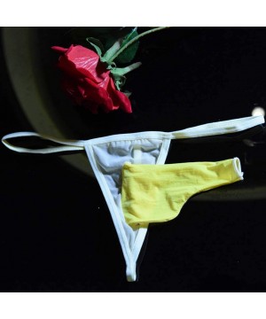 Bustiers & Corsets Mens Cover Briefs Sexy Thong Underpants Men Lingerie - Yellow - CK1947WQ8Z5