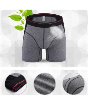 Boxer Briefs Boxer Briefs Mens Underwear 4 Pack sport Soft Cotton Open Fly Underwear - Black-grey-blue-red - CE12IUXR1V1