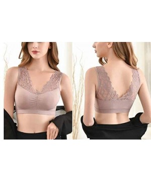 Bras Push Up Comfort Super Elastic Breathable Lace Bra - Beige - CE19DLXWN5I