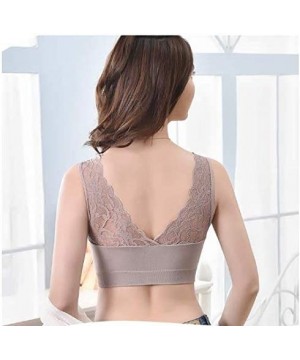 Bras Push Up Comfort Super Elastic Breathable Lace Bra - Beige - CE19DLXWN5I