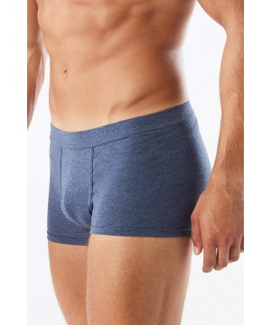 Boxers Mens Supima Cotton Loose Fit Boxers - Blue - 5210 - Denim Blue Blend - CX18G6HC48G