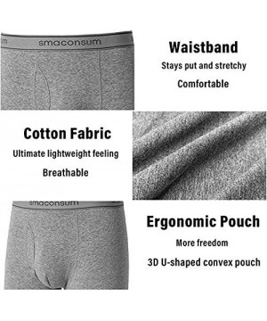 Boxer Briefs Mens Boxer Briefs Underwear- 3-6Pack 100% Pima Cotton Boxer Briefs with Open Fly - Grey-6 Pack - CS190HGWSRY