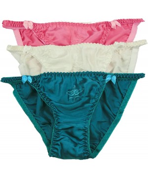 Panties Women's Silk String Bikini 3 Pairs in One Economic Pack Size X-Large - A - CF11NM12TS7