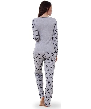 Sets Womens Loungewear Set Snoopy Mickey Mouse Print Two Piece Pyjama Top Nightwear - Grey - Mickey Mouse Hearts - C712NZXJA61