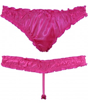 Panties Sexy Comfy Women's Satin Thong Panties Strings Underwear - Pack D(6 Pack) - CV18YS6NXT6