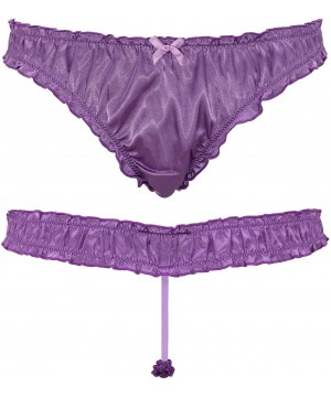 Panties Sexy Comfy Women's Satin Thong Panties Strings Underwear - Pack D(6 Pack) - CV18YS6NXT6