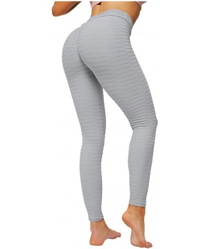 Thermal Underwear Women's High Waisted Leggings Slimming Scrunch Booty Ruched Butt Lift Yoga Pants - Gray - CQ197YH836W