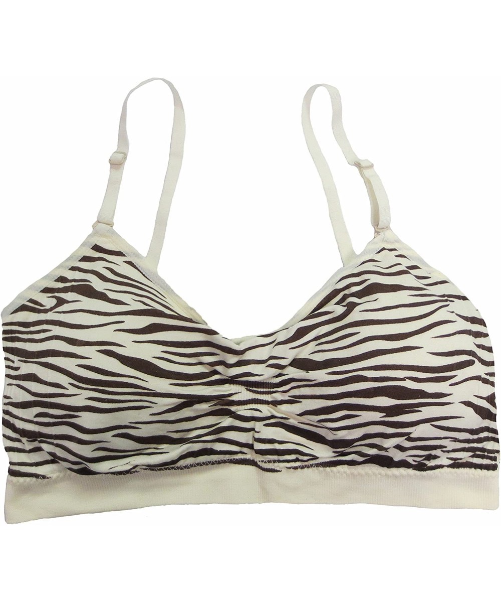 Bras Seamless Scoopneck Bra - Ivory/Brown Zebra - CL12D78J0WR