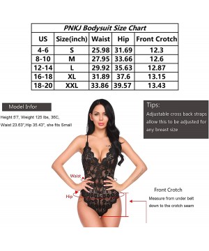 Shapewear Women's Lace Bodysuit Teddy Lingerie One Piece Babydoll Mini Babysuit Jumpsuit Clubwear - Black - CB198D7NAO7