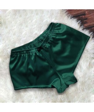 Sets Women's Pajama Sets Lace Satin Sleepwear Sexy Lingerie Satin Pajamas Cami Shorts Set Nightwear - Green - CC194KRE4MU