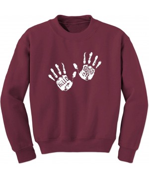 Camisoles & Tanks Umbrella Klaus Hello Goodbye Hands Crewneck Sweatshirt - Maroon - CN18SGTQ3ZO