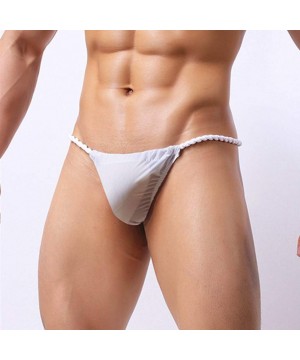 G-Strings & Thongs Sexy Underpants Men Tie Rope Thin Ice Wire Silk Perspective Underpants Sexy Lingerie G-String Men's Tied S...