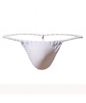 G-Strings & Thongs Sexy Underpants Men Tie Rope Thin Ice Wire Silk Perspective Underpants Sexy Lingerie G-String Men's Tied S...